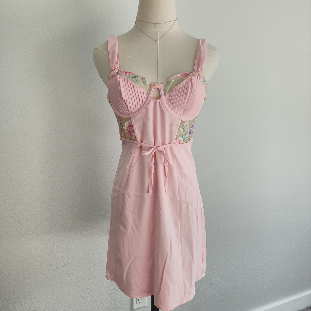 NWT For Love & Lemons Victoria's Secret Pastel Watercolor Rose Dress